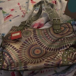 Large sequin bag in green, brand new with tag attached